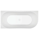 Oceano Stria 1500X750 Fluted Gloss White Left Hand Corner Bath Includes White O/F Waste Outlet