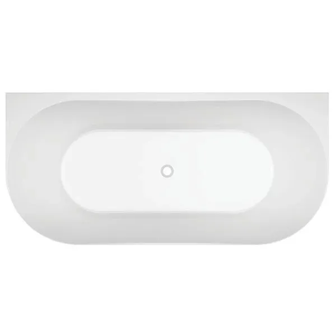 Oceano Stria 1500X750 Fluted Gloss White Right Free Standing Bath Back to Wall Bath