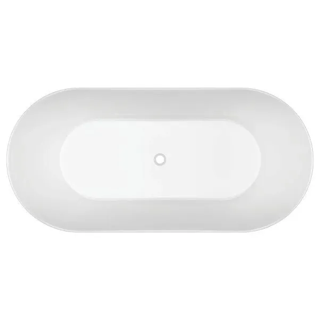 Oceano Stria 1700X800 Fluted Gloss White Freestanding Bath Includes White Overflow Waste Outlet