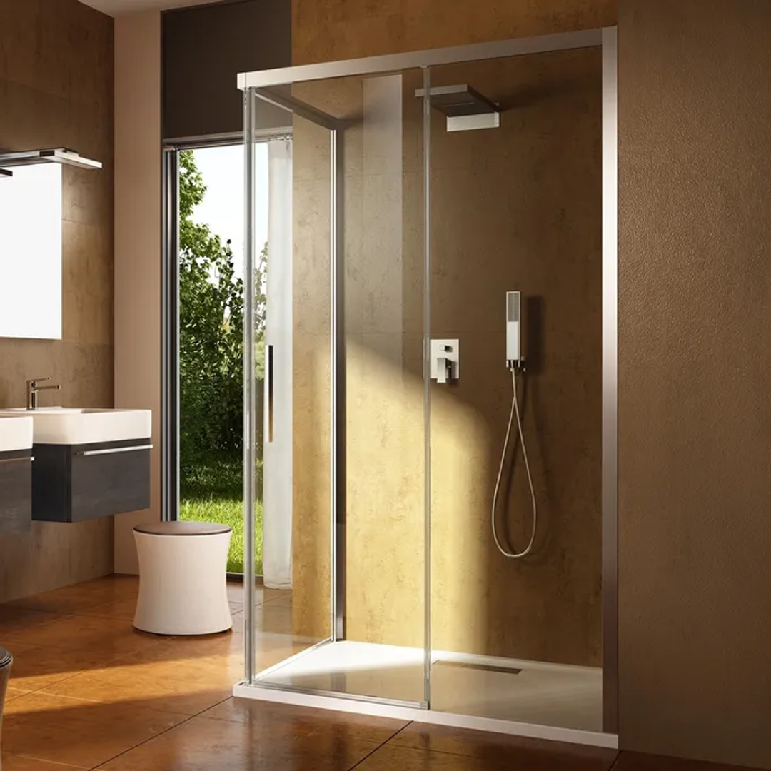 Oceano Urban Slider Shower Return Panel 900 X 2000 Matte Black
