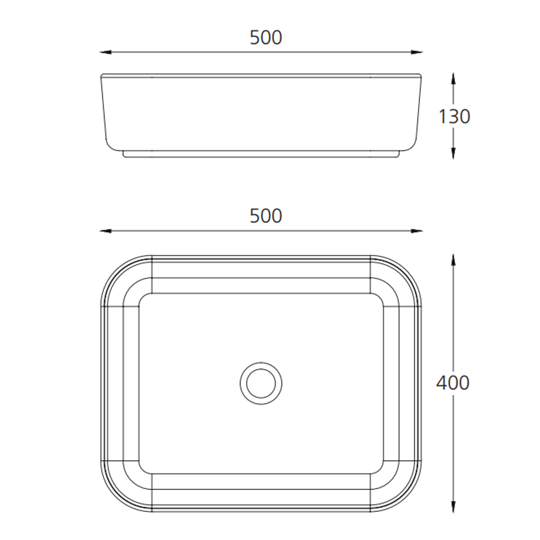 Oliveri Naples Rectangle Basin White