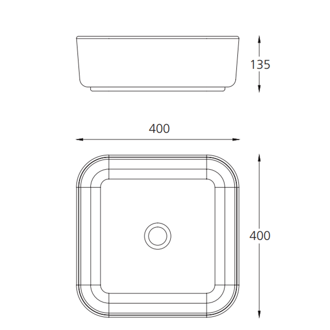 Oliveri  Naples Squared Basin White