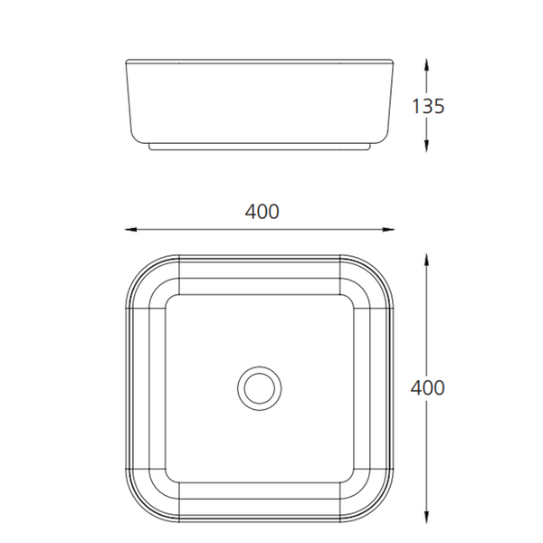 Oliveri  Naples Squared Basin White