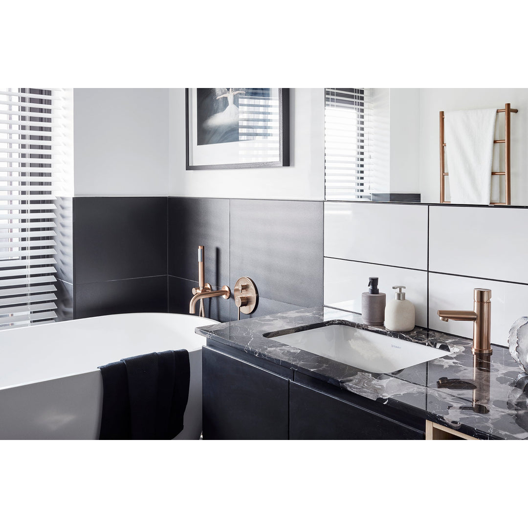 Meir Round Pinless Basin Mixer Champagne