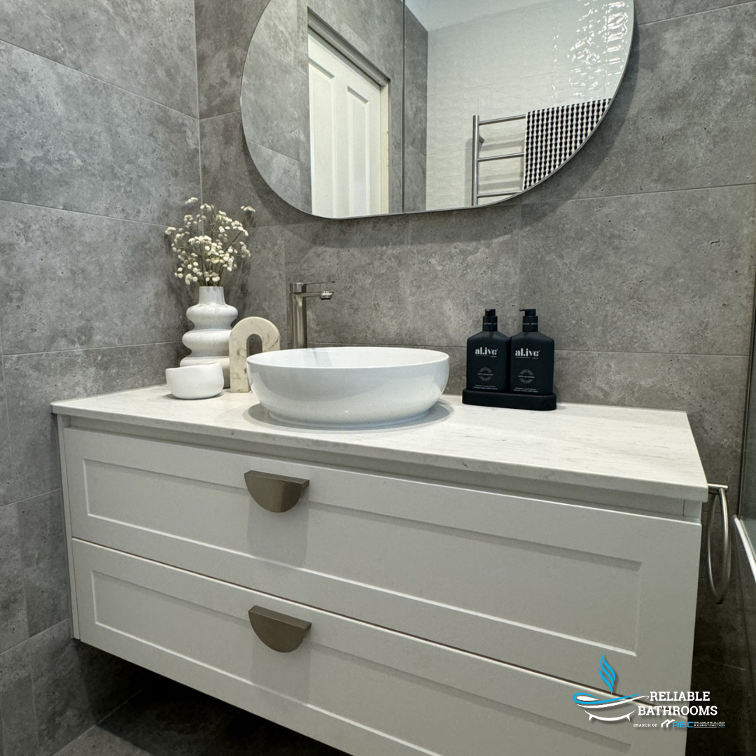 Fienza Newport 1200 Sgl All Drawer Wall Hung Vanity Ocean Top