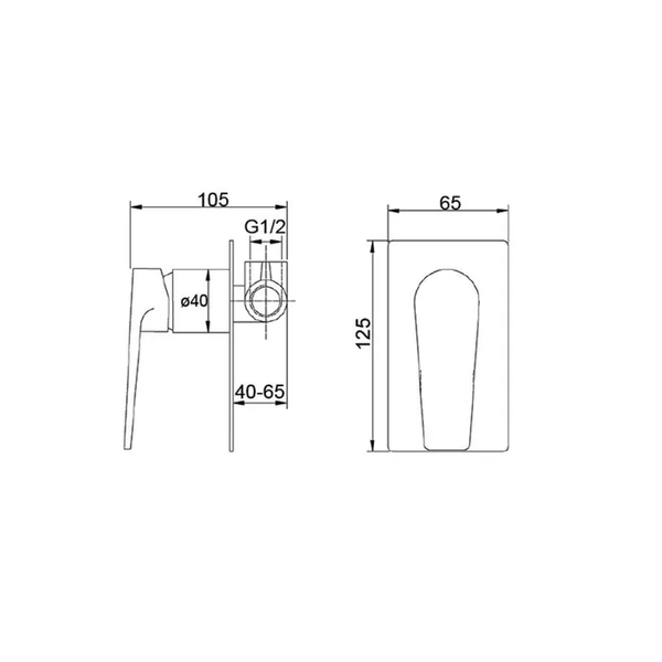 Otti Zevio Shower Wall Mixer Brush Nickel