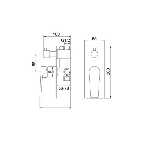 Otti Zevio Wall Diverter Mixer Gun Metal