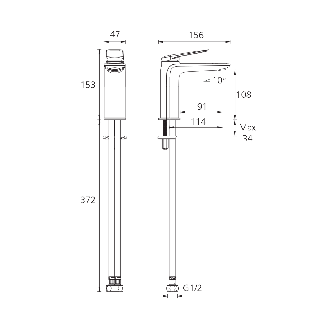 Oliveri PA069525FGM Paris Basin Mixer Gunmetal