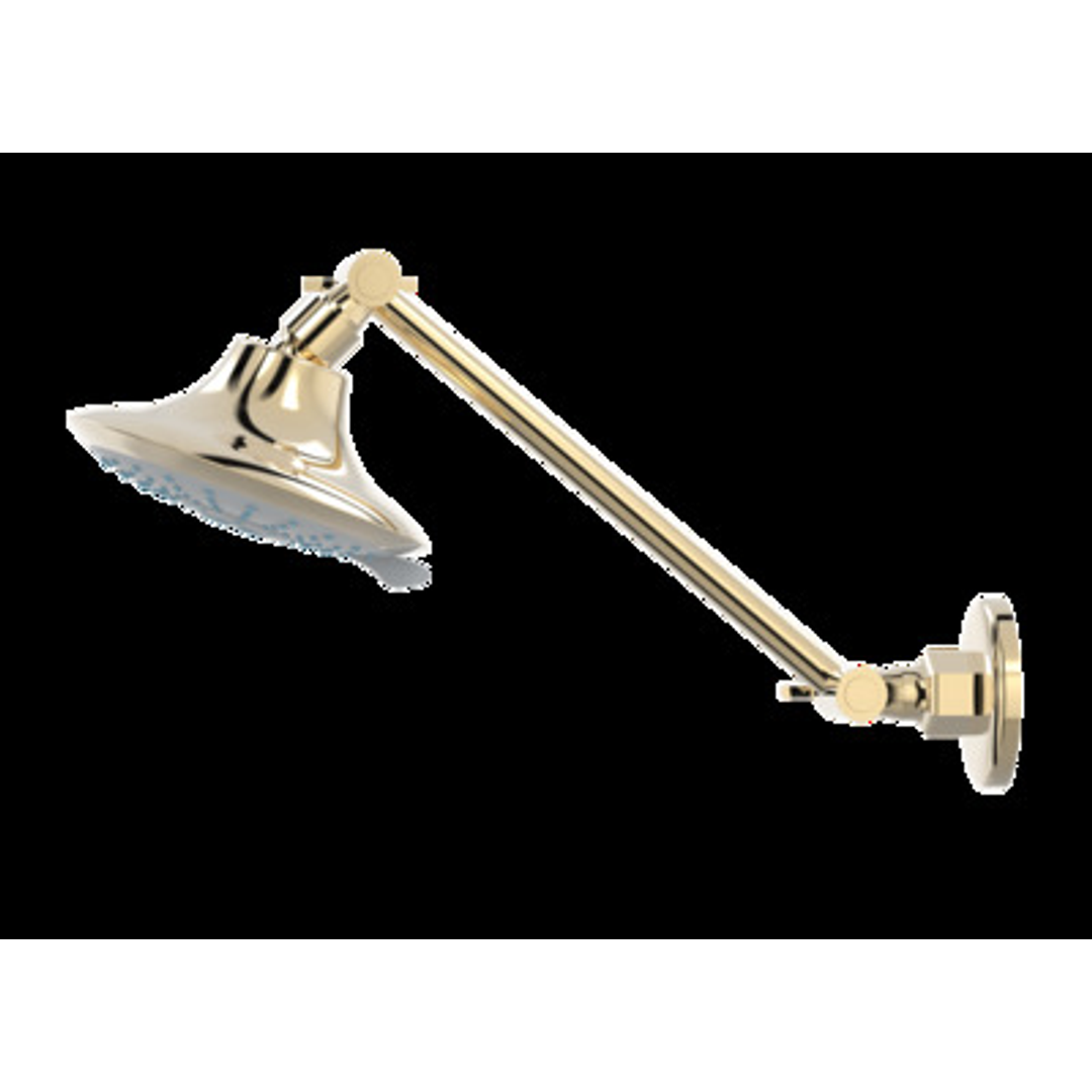 PAR PORTSEA WALL ADJUST ARM 5 FUNCTION ROSE 260MM BRASS GOLD