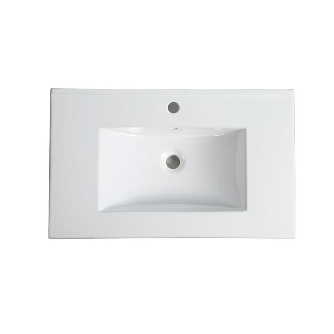 Bnk Naga Ceramic Vanity Top Square Bowl Gloss White 1 Tap Hole 750X460X180Mm Pb 01075
