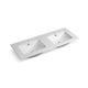 Bnk Naga Ceramic Vanity Top Square Bowl Double Gloss White 1 Tap Hole 1200X460X180Mm Pb 01120D