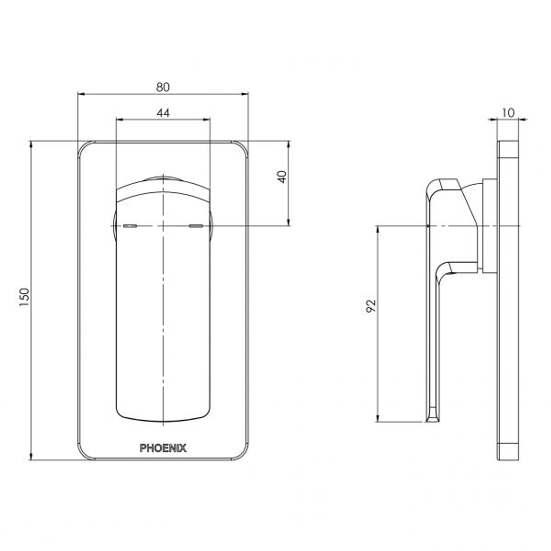 Phoenix Teva Shower/Wall Mixer Brushed Nickel