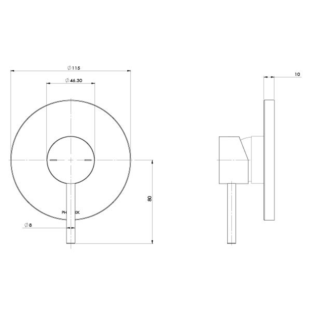 Phoenix Pina Shower/Wall Mixer Brushed Nickel