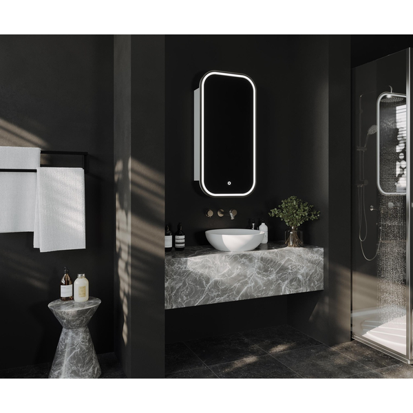 Remer Piazza Led Shaving Cabinet With With Brits Nickel Frame