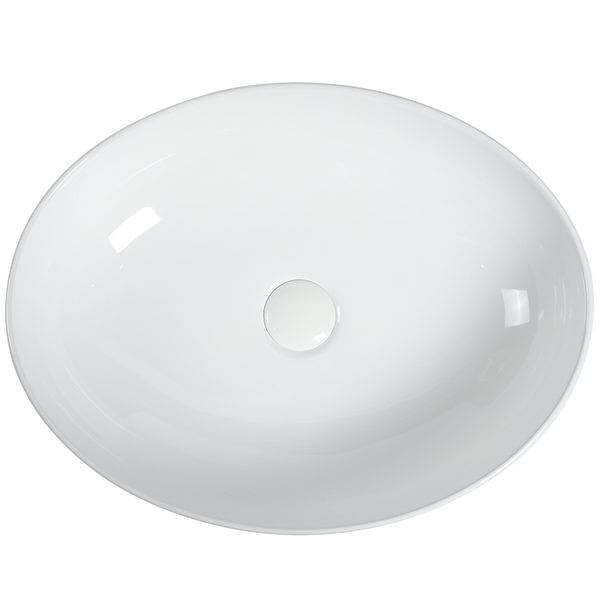 Zumi Pesini Basin 520X395X130Mm Gloss White With 40Mm Gloss White Pop Up Waste & Adaptor