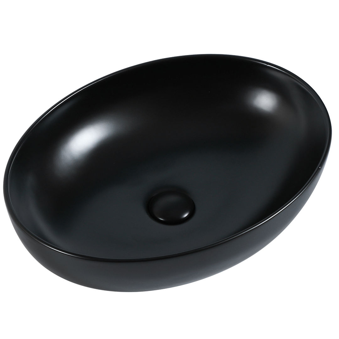 Zumi Pesini Basin 520X395X130Mm Matte Black With 40Mm Matte Black Pop Up Waste & Adaptor