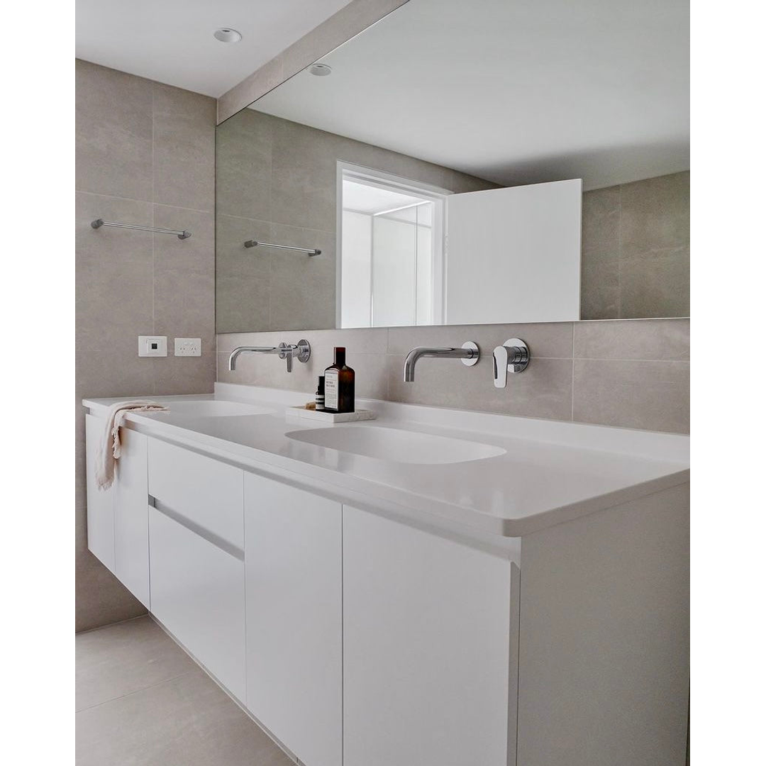 Meir Round Wall Mixer Paddle Handle Finish Kit Polished Chrome