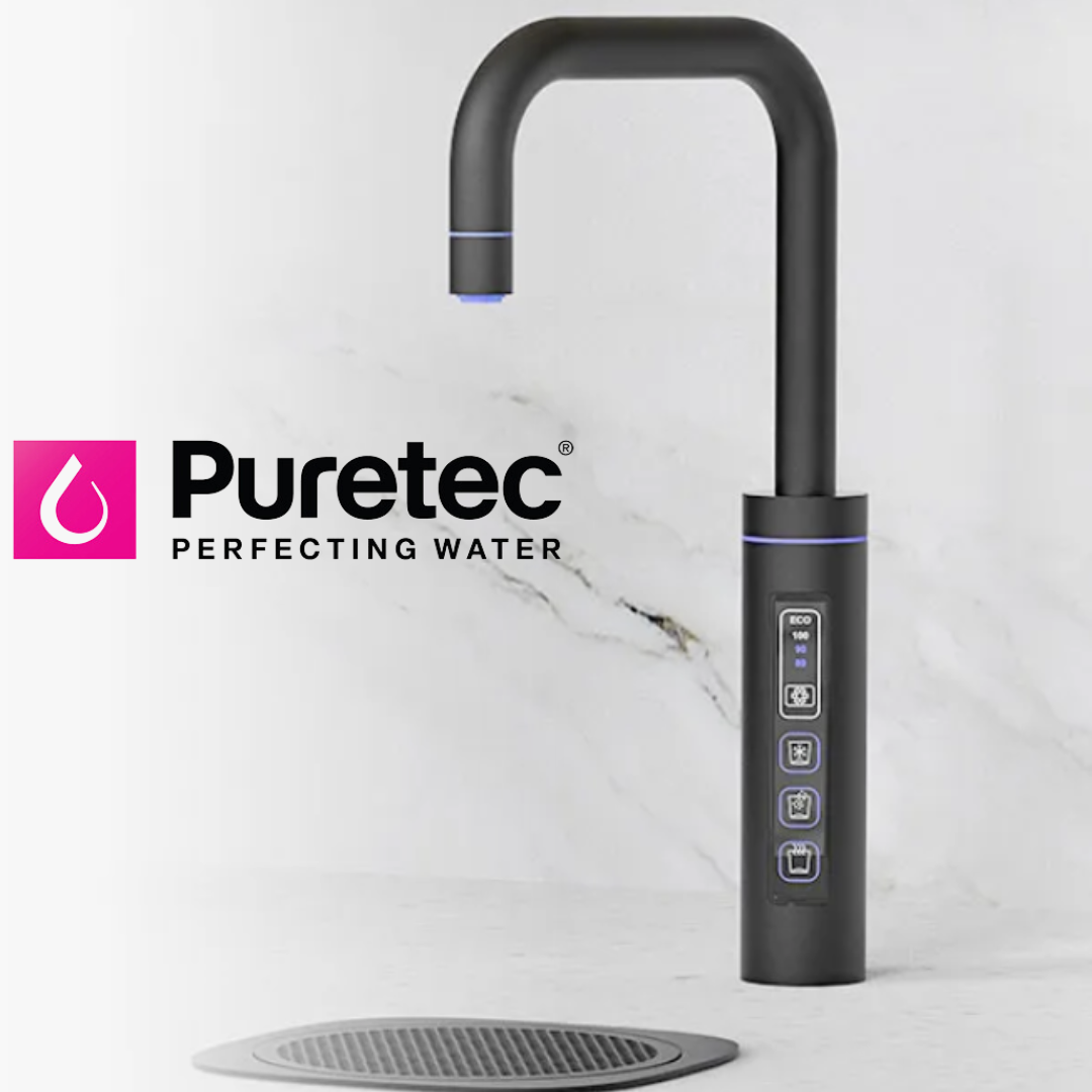 Puretec instant Black boiling water tap.