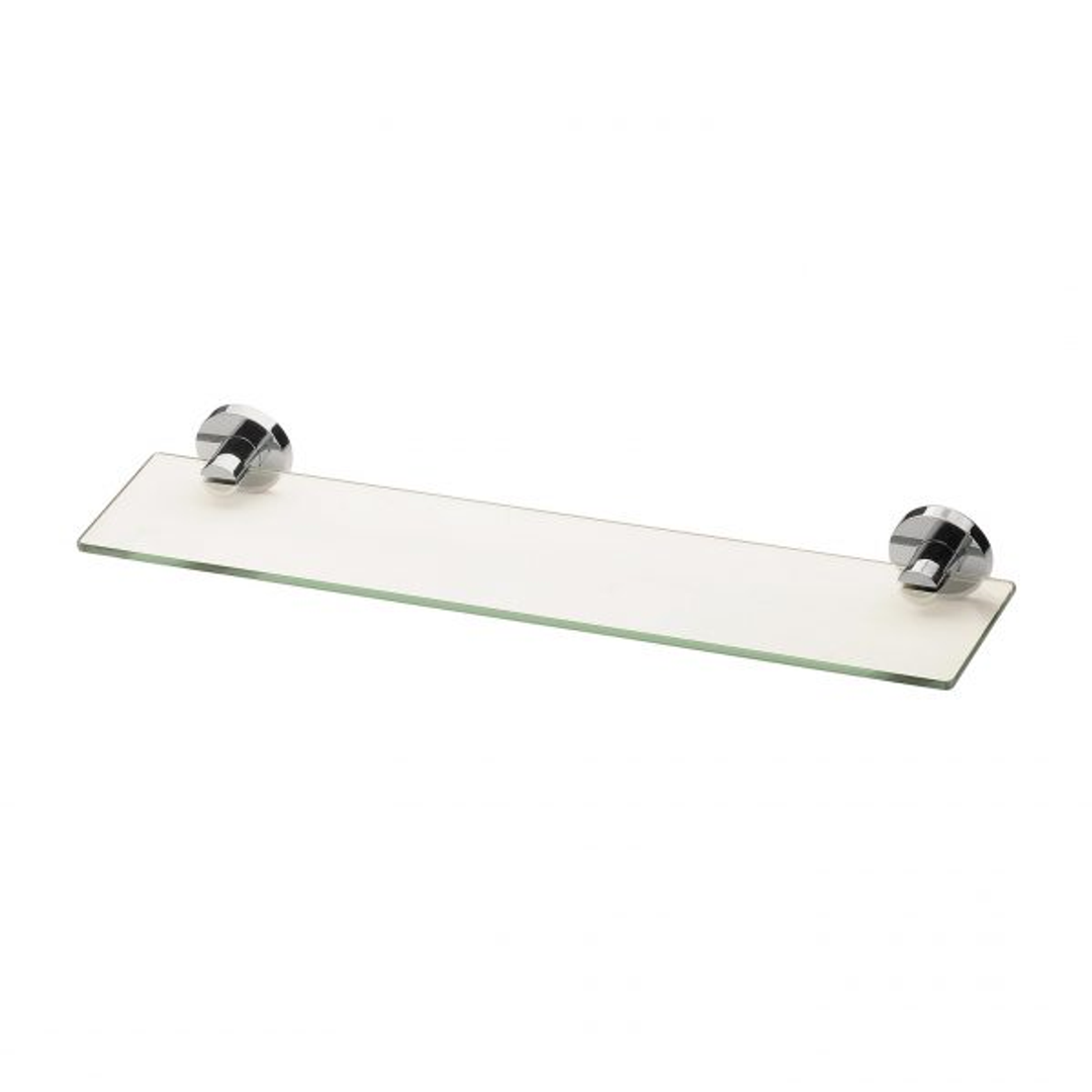 Phoenix Radii Glass Shelf Round Plate - Chrome