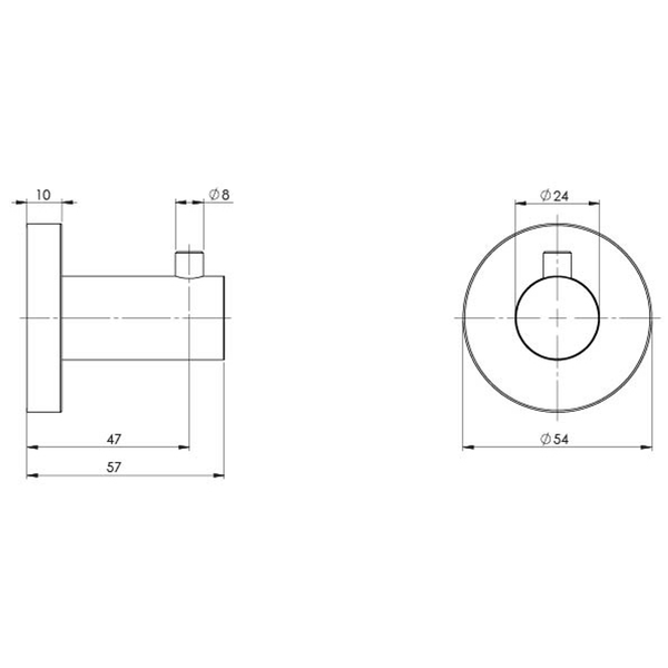 Phoenix RadII Robe Hook Round Plate - Chrome