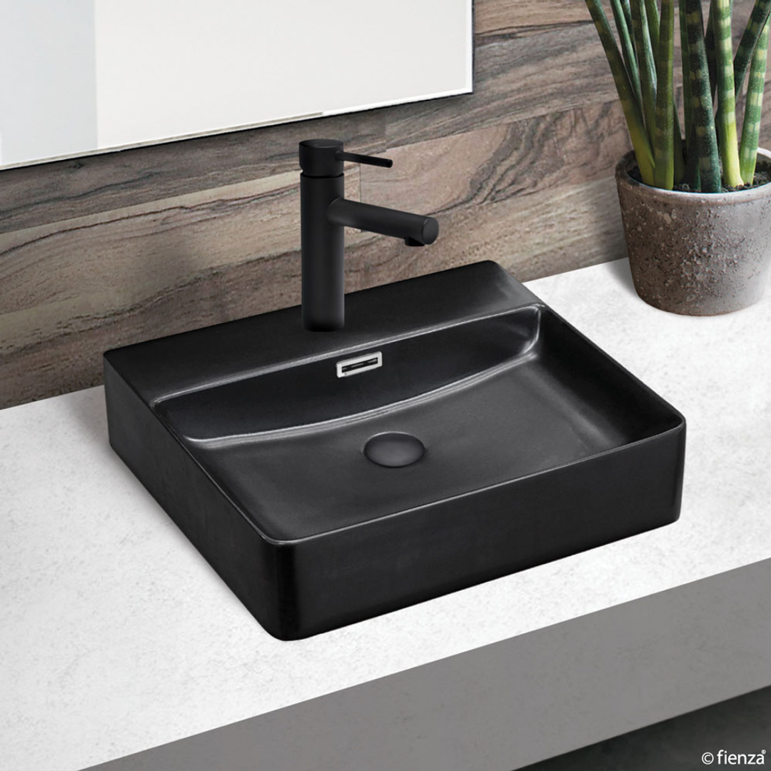 Petra Matt Black Above Counter Basin 500 X 420 X 120mm(Fienza P#:Rb2173B)