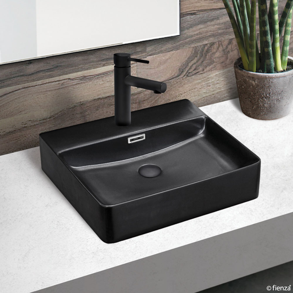 Petra Matt Black Above Counter Basin 500 X 420 X 120mm(Fienza P#:Rb2173B)