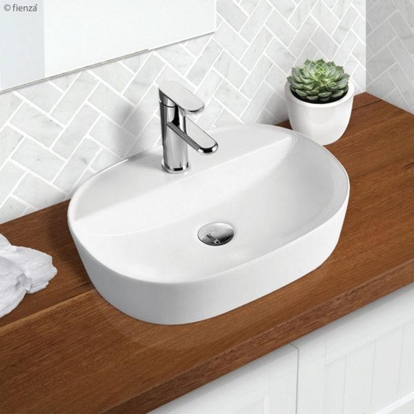 Fienza Chica Basin Above Counter 500 X 380 X 120 White 1Th Rb2202