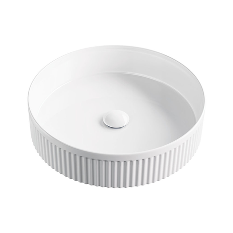 FIENZA ELEANOR FLUTED ROUND ABOVE COUNTER BASIN WHITE