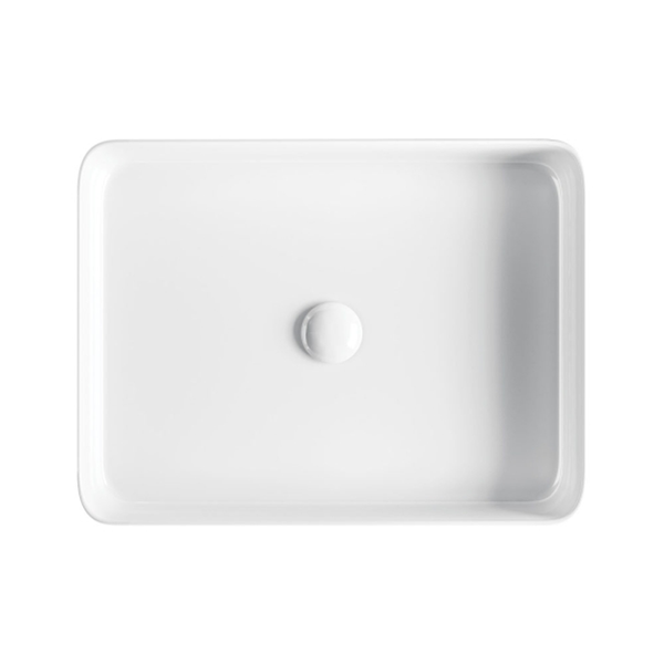 Fienza Eleanor Fluted Rectangle Above Counter Basin Gloss White 500X380X100mm Rb467