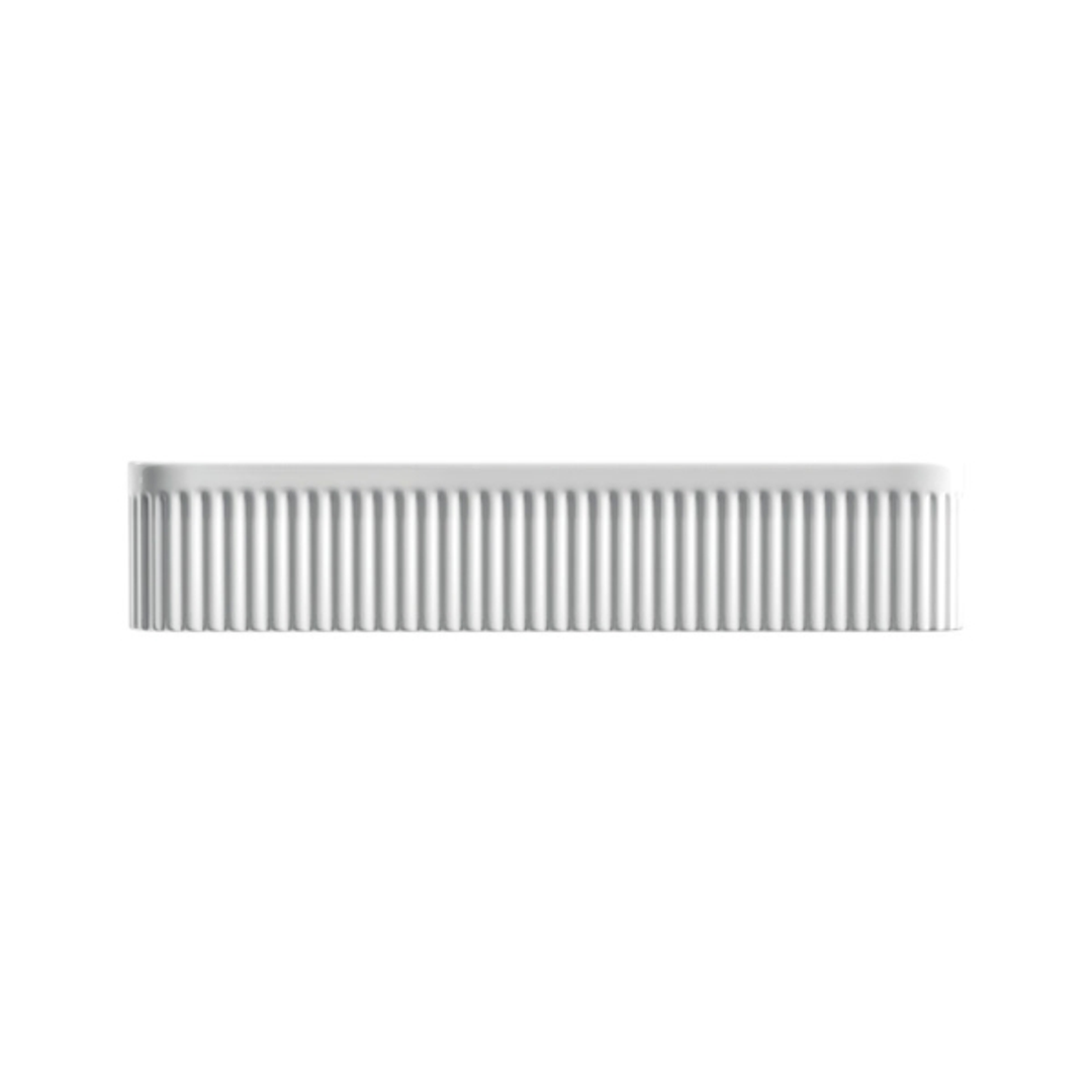 Fienza Eleanor Fluted Rectangle Above Counter Basin Gloss White 500X380X100mm Rb467