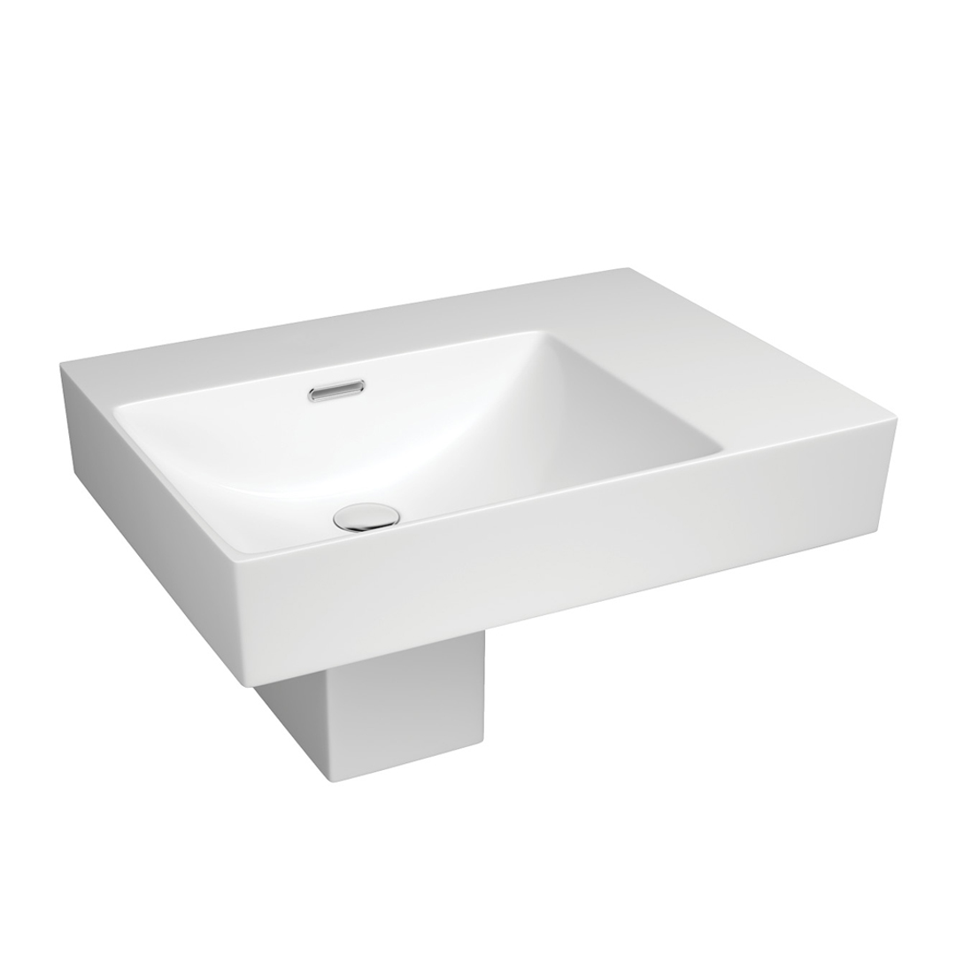 Fienza Tono 600 Wall Hung Basin With Shroud Left Hand Bowl Ceramic Nth
