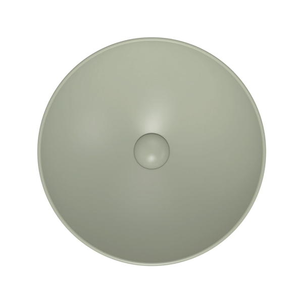Fienza Aluca Slim Edge Basin 400mm Matte Olive Ceramic Above Counter