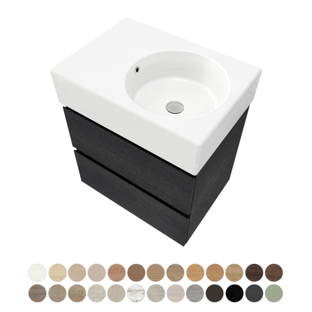 Fienza Reba 600 All Drawer Wall Hung With Right Bowl Basin