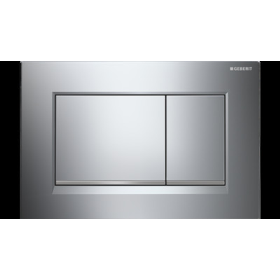 GEBERIT SIGMA 30 SQUARE D/F BUTTON & ACCESS PLATE SATIN & CHROME