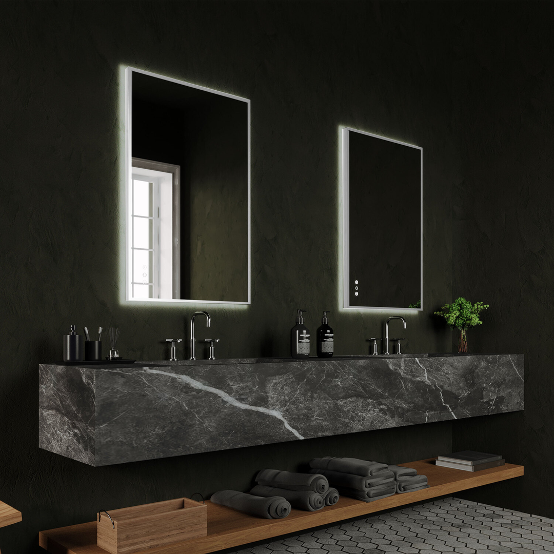 Remer R-Series Backlit Led Mirror With Milano White Frame 1200X750