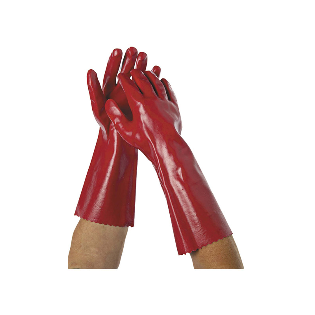 Red Long PVC Glove 400mm (Pair)