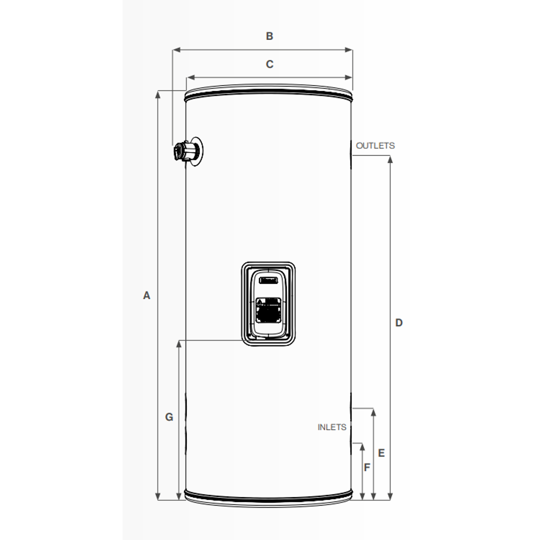 Rinnai Enviroflo S Series 250L Split Heat Pump (Tank Only) Suit Hard Water