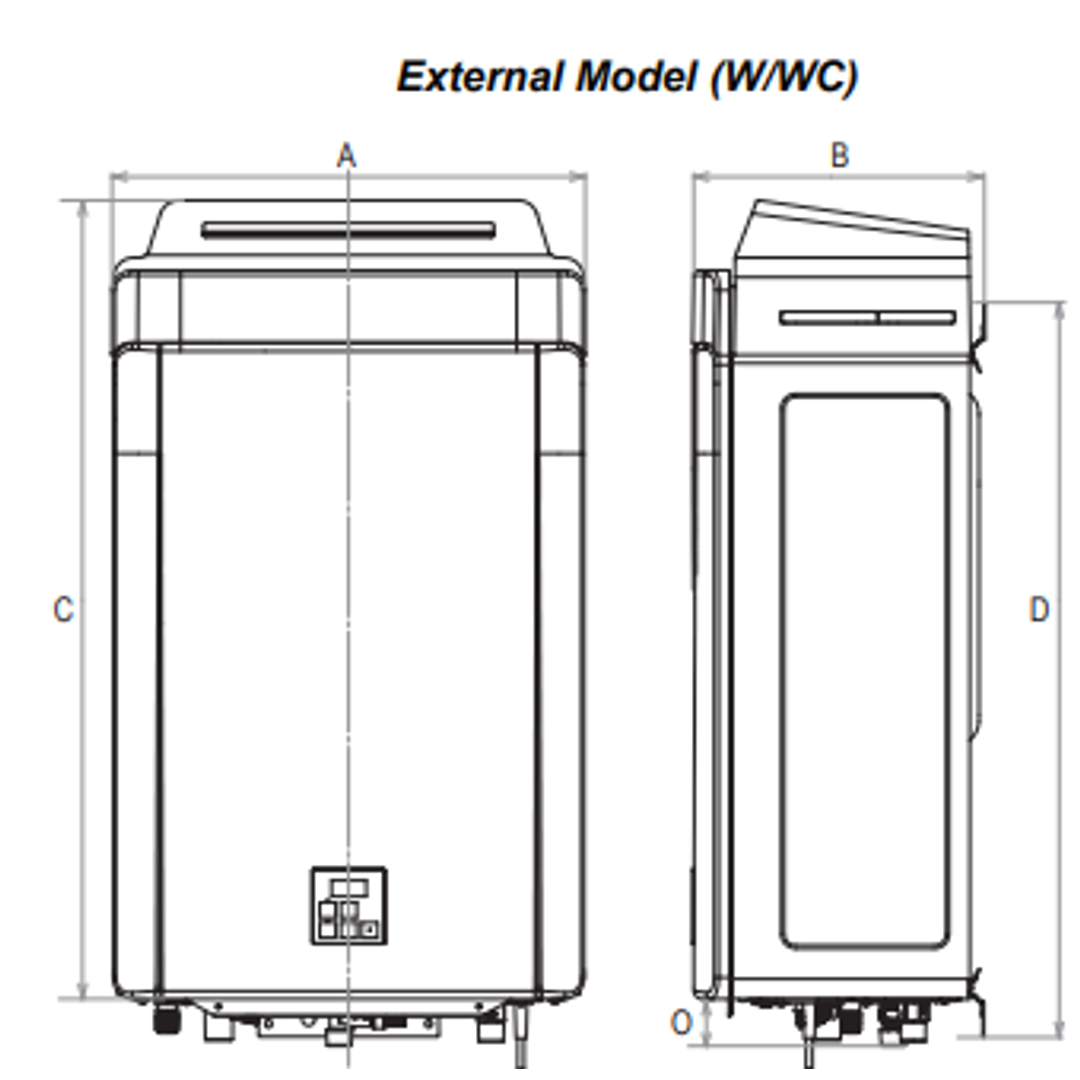 Rinnai Heavy Duty Cf Hws Condensing 32L External Preset 50 Deg Suit Ng Or Lpg Install