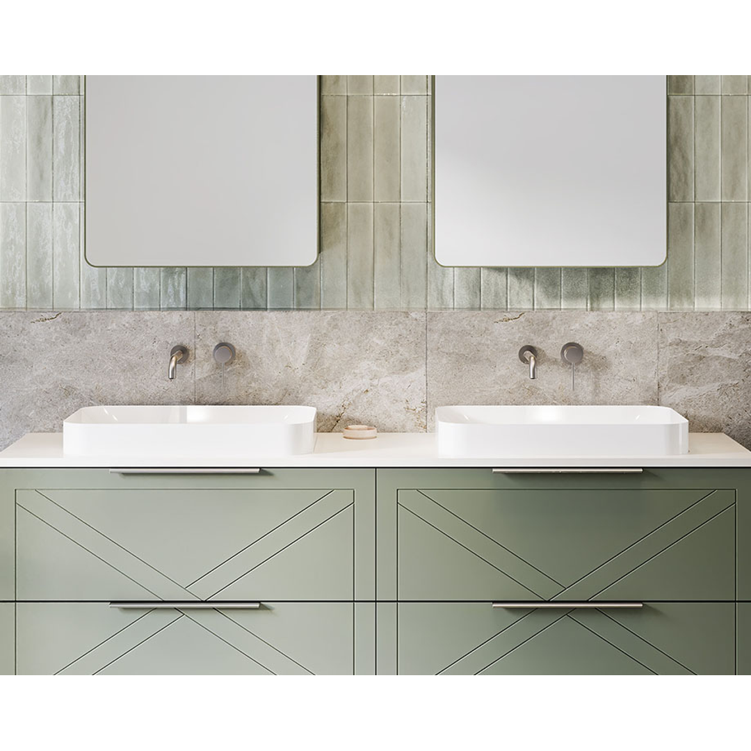 Timberline Rome Ceramic Semi Inset Basin Gloss White