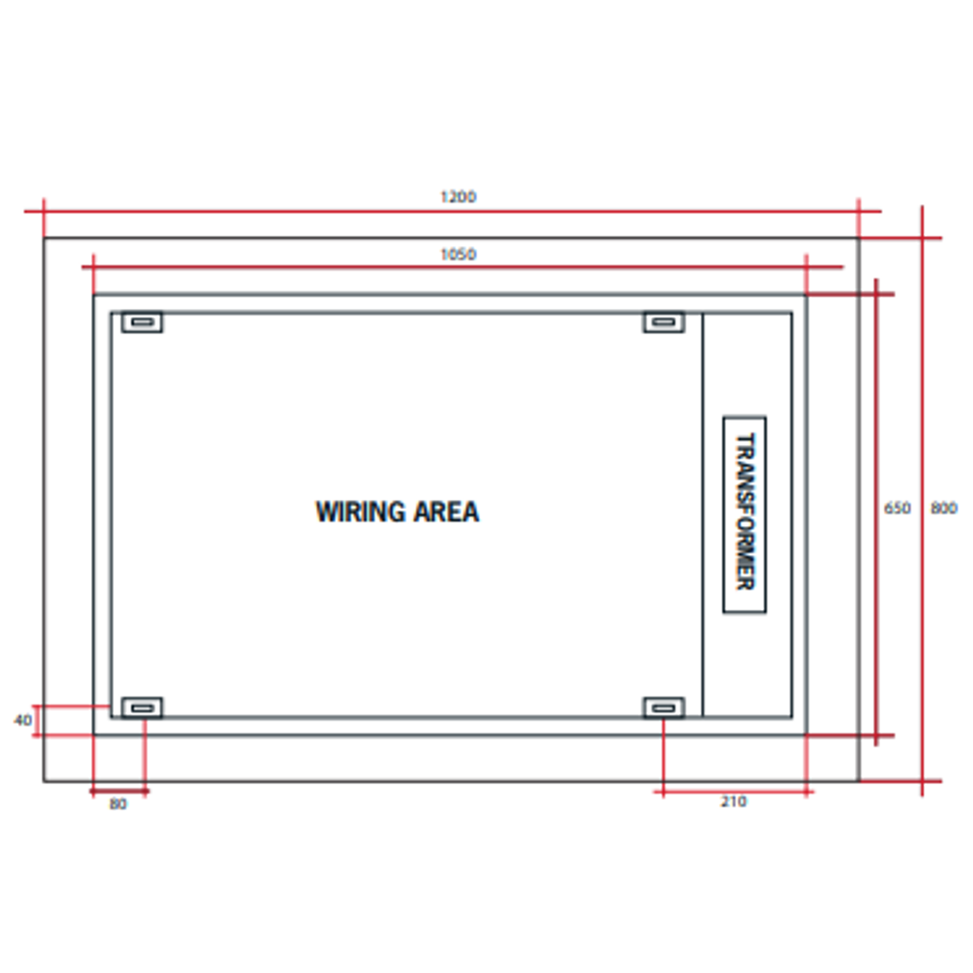Thermogroup Backlit Rectangular Mirror Without Border Cool Includes Mirror Demister - 1200x800x45mm 103Watts