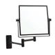 Thermogroup Matt Black 1&5x Square Magnification Wall Mounted Shaving Mirror  200 x 200mm