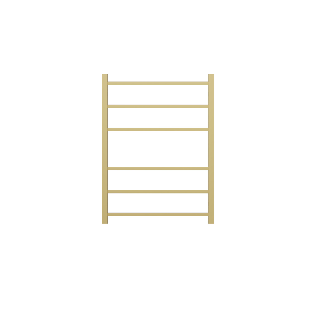 Linsol Spirit 6 Bar Heated Towel Rail - Brushd Brass