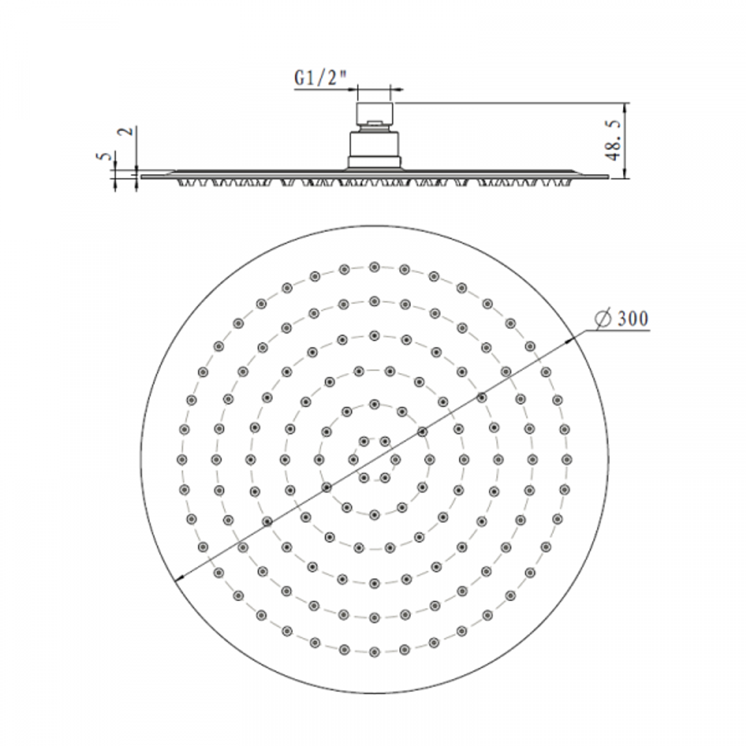 Bestlink Nirvana Stainless Steel Shower Rose Round Matte Black