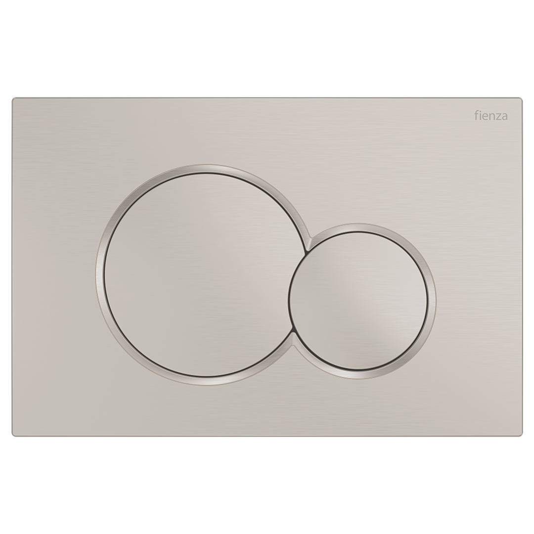 Fienza Sigma Brushed Nickel Round Button Flush Plate Suits Geberit Sigma Cistern