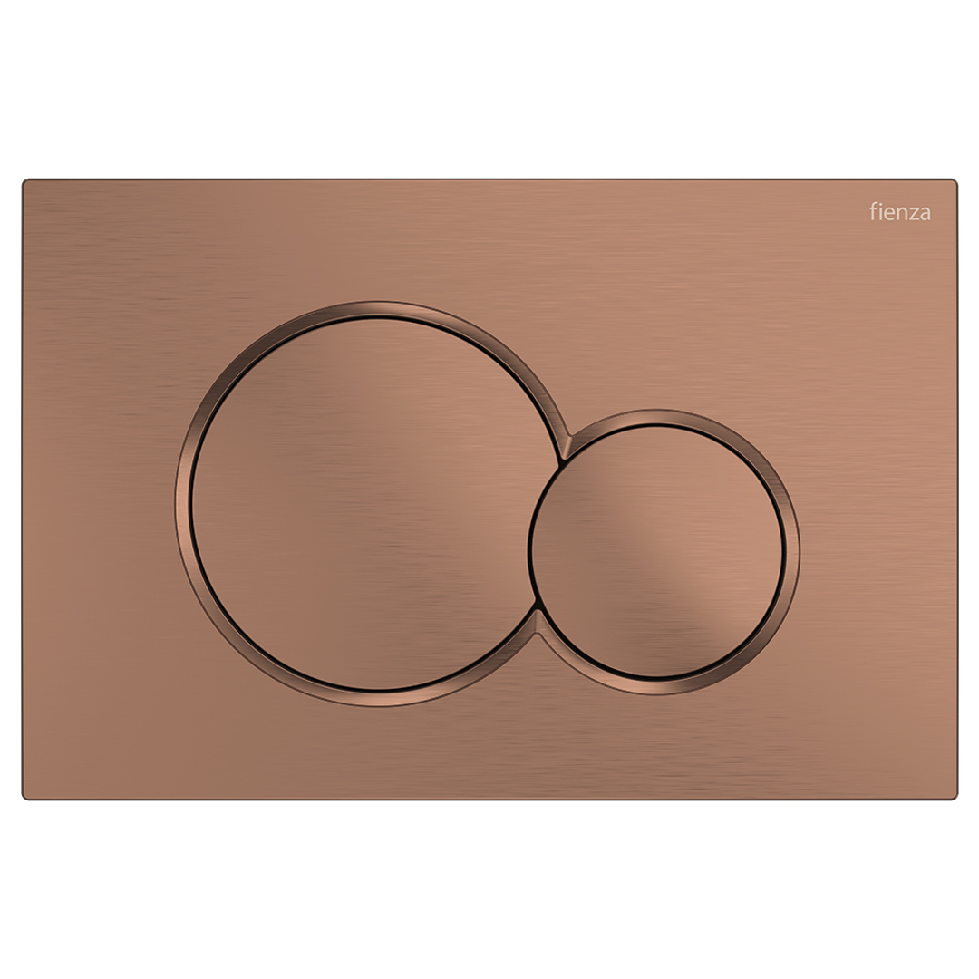 Fienza Sigma Brushed Copper Round Button Flush Plate Suits Geberit Sigma Cistern