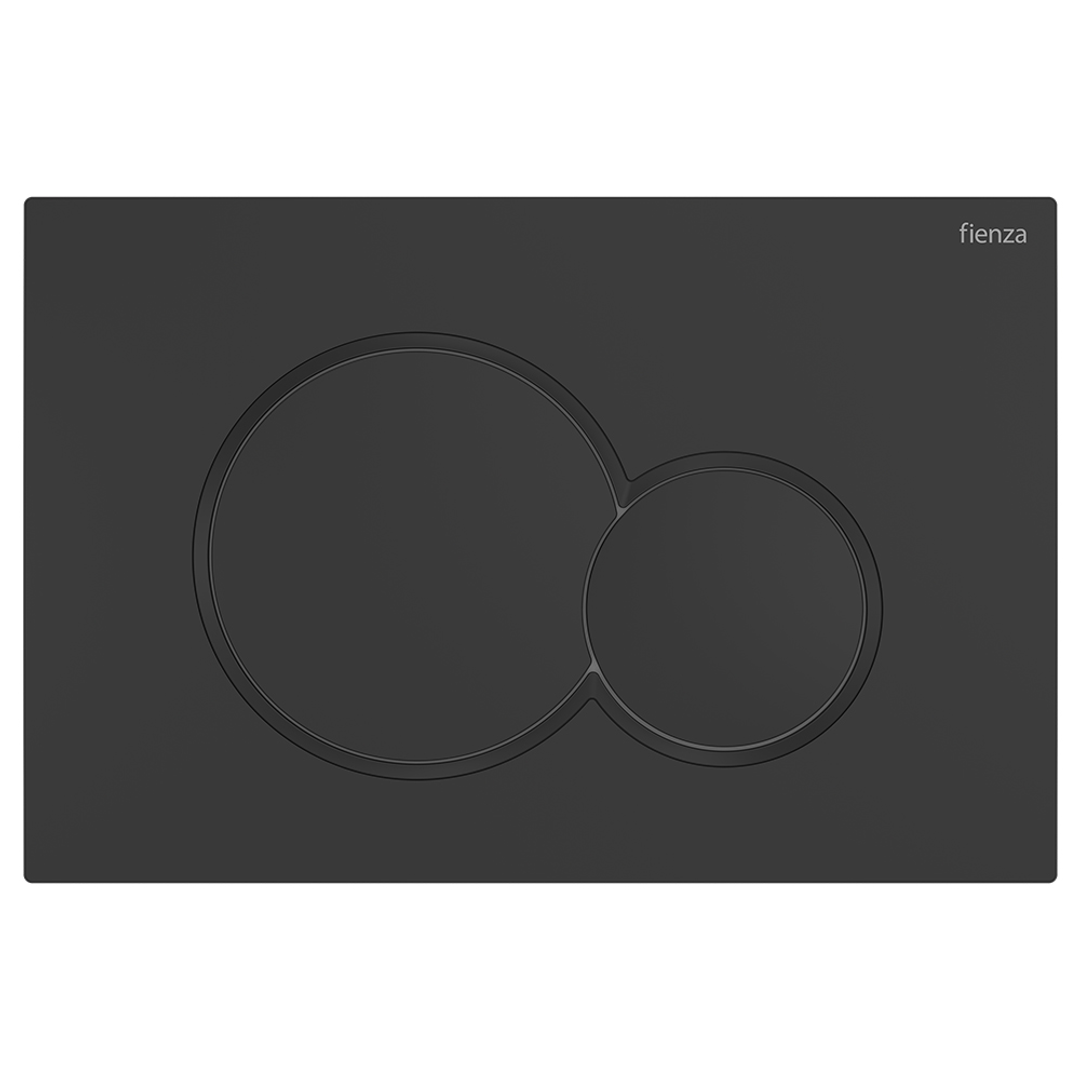 Fienza Sigma Matte Black Round Button Flush Plate Suits Geberit Sigma Cistern