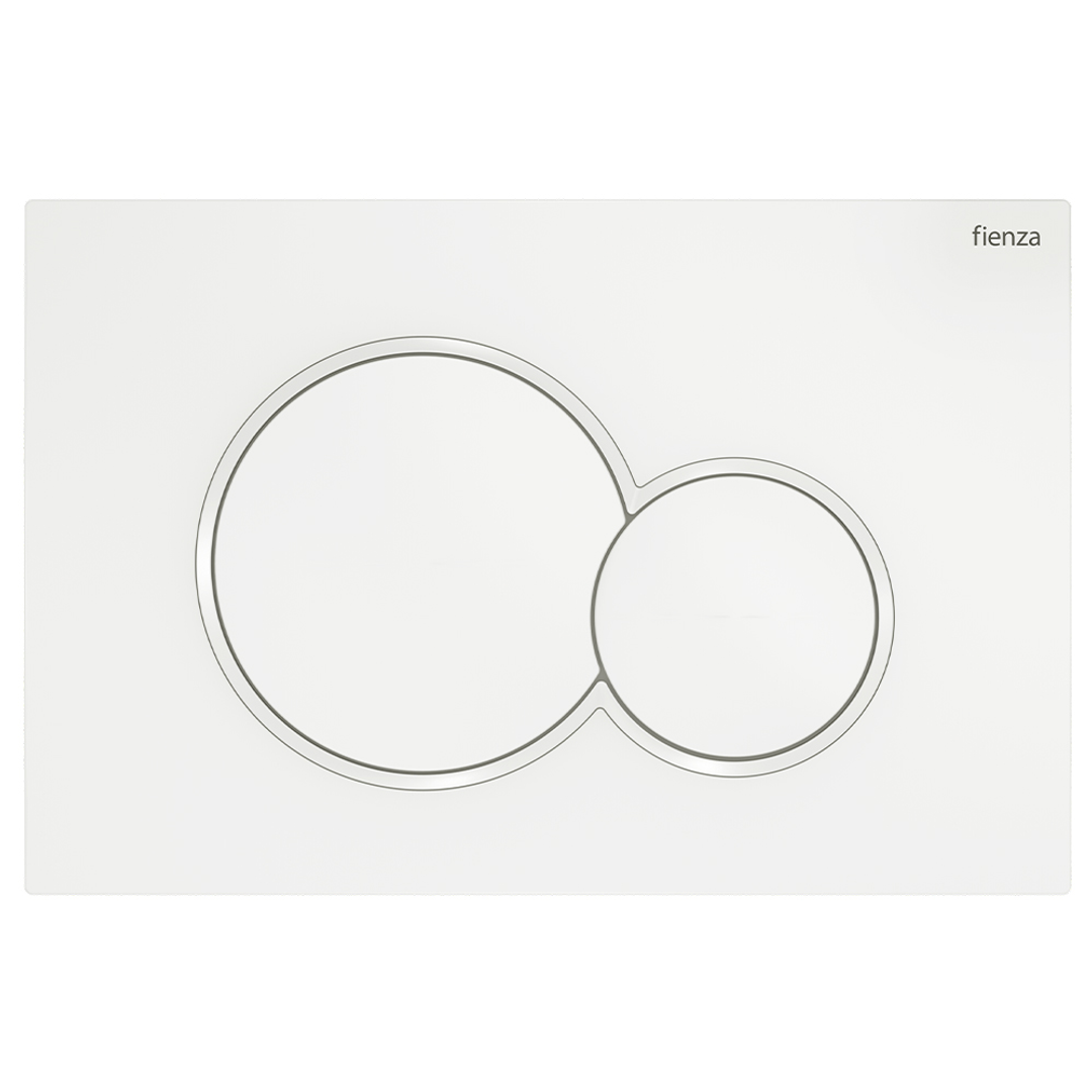 Fienza Sigma Matte White Round Button Flush Plate Suits Geberit Sigma Cistern