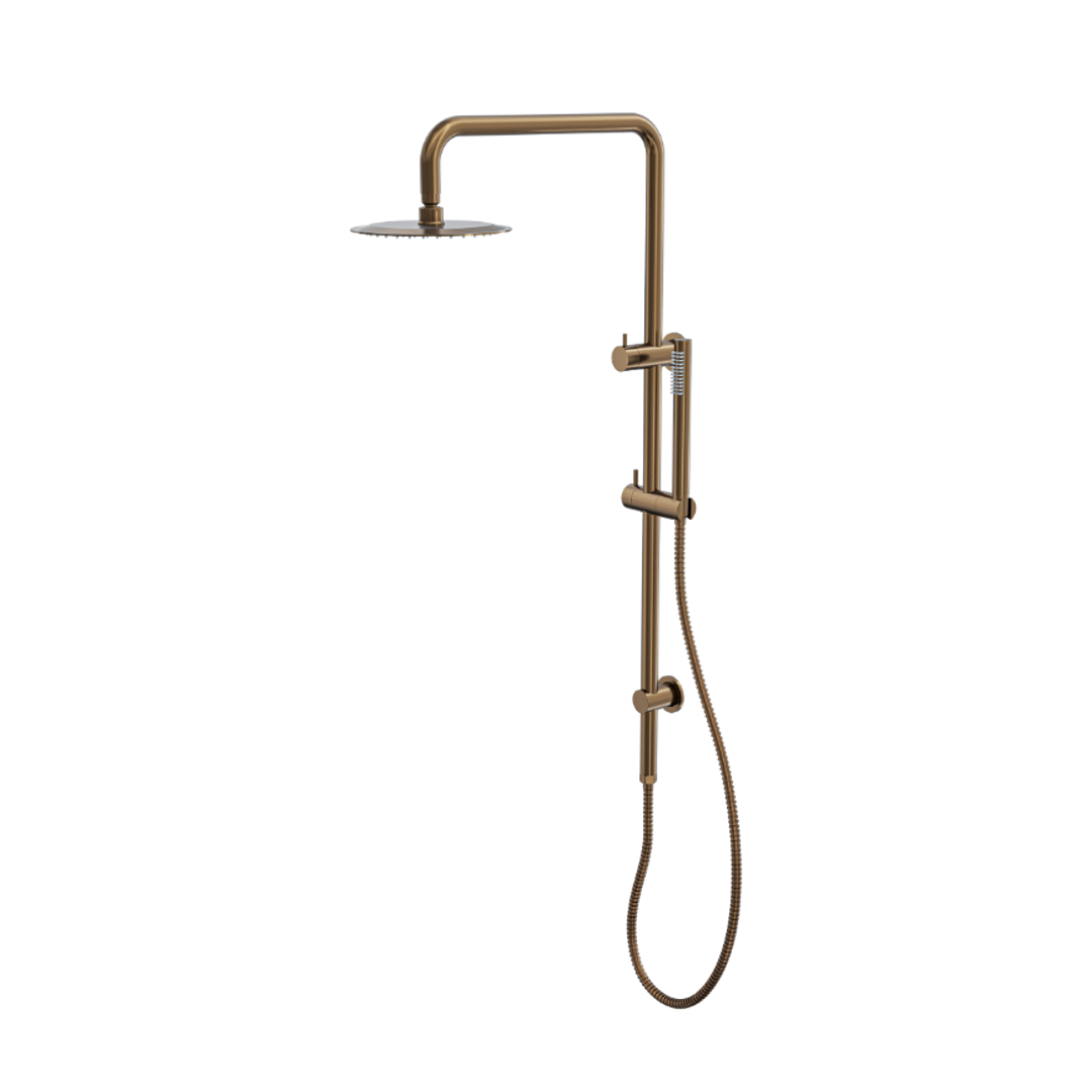 Linsol Sofia Shower Combo With Slim Handpiece And 200Mm Round Head Aged Bronze