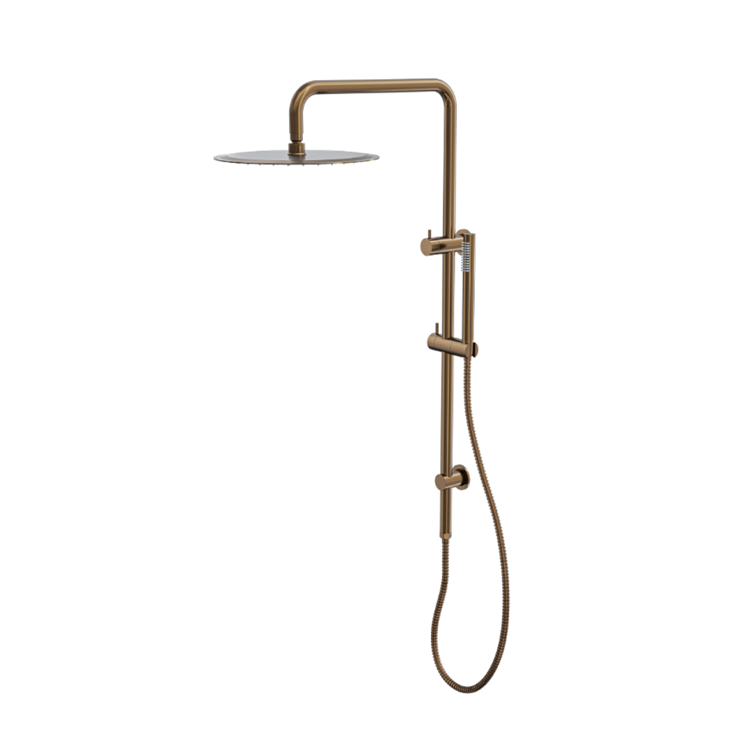 Linsol Sofia Shower Combo With Slim Handpiece And 300Mm Round Head Aged Bronze