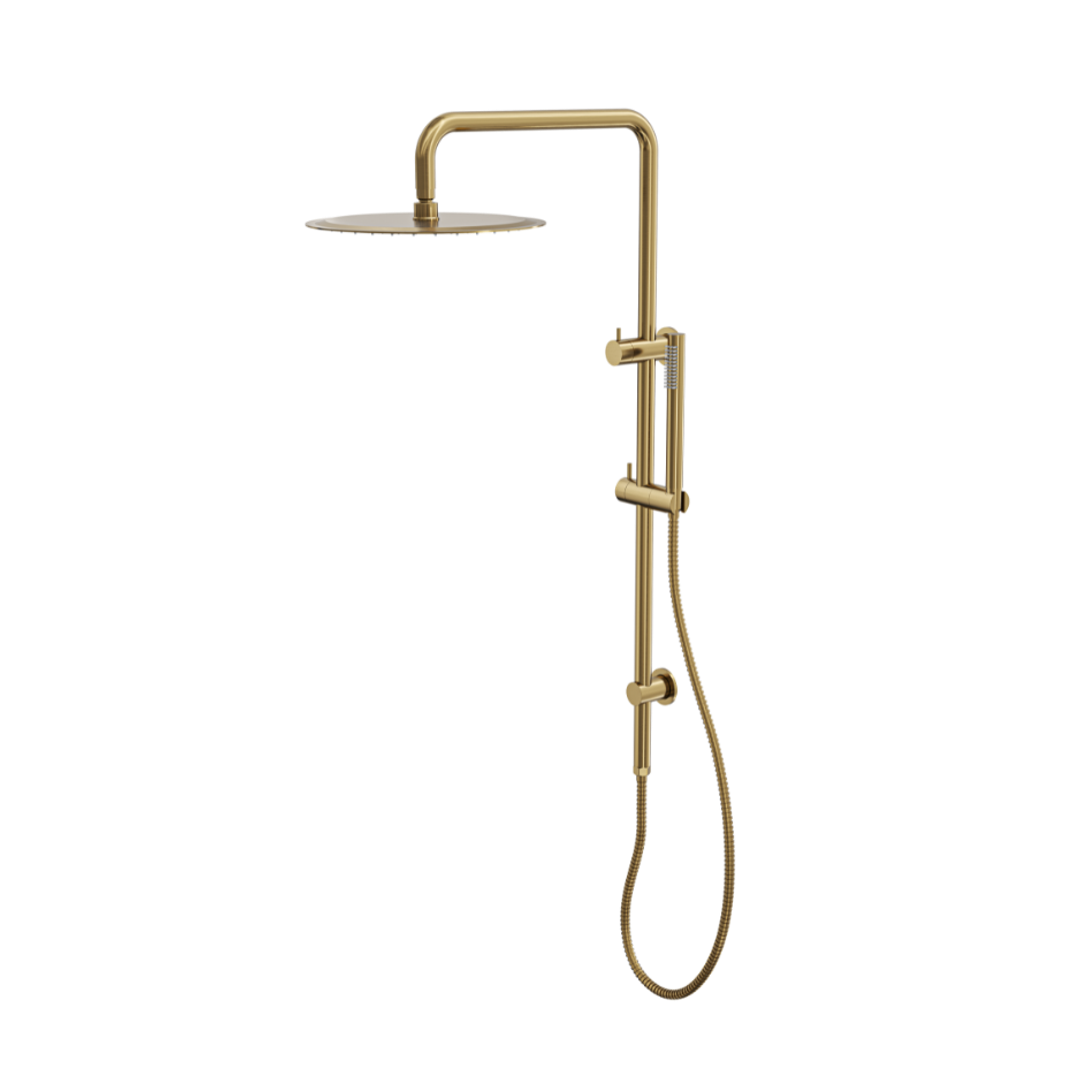 Linsol Sofia Shower Combo With Slim Handpiece And 300Mm Round Head Brushed Brass